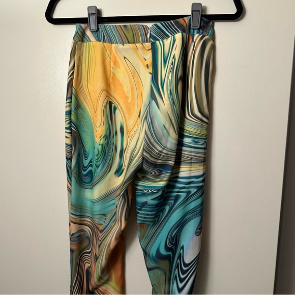 POSTER GIRL Dolls Kill High Rise Hypnosis Habits Swirl Kick Flare Rave Pants XS - Picture 7 of 16